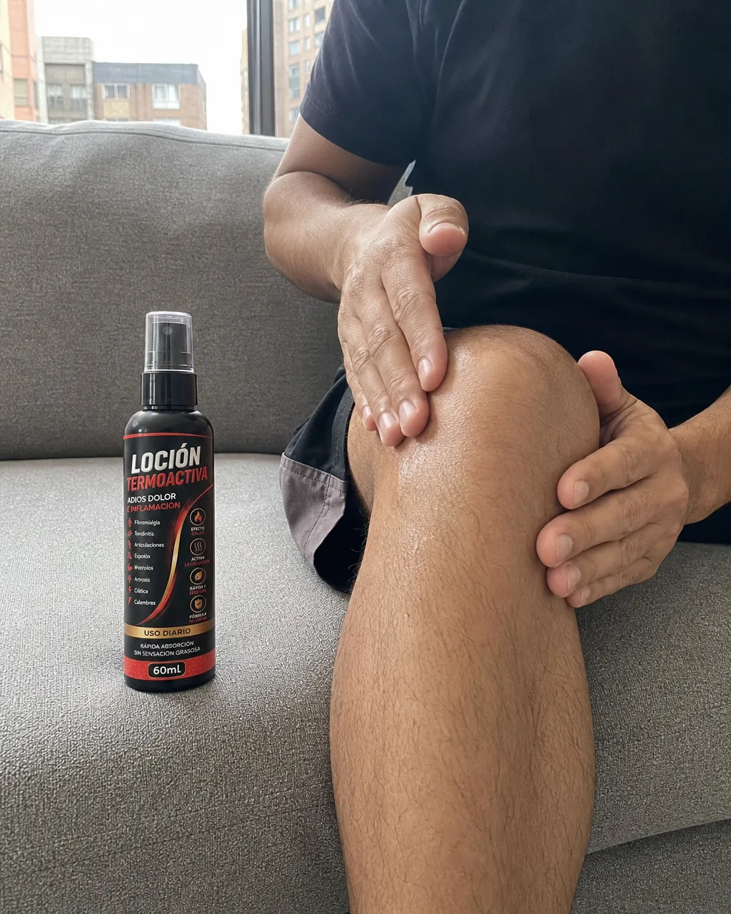 Flexacil Ultra + Loción Termoactiva en uso