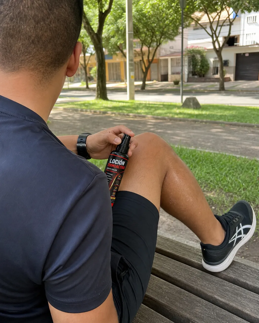 Flexacil Ultra + Loción Termoactiva en uso