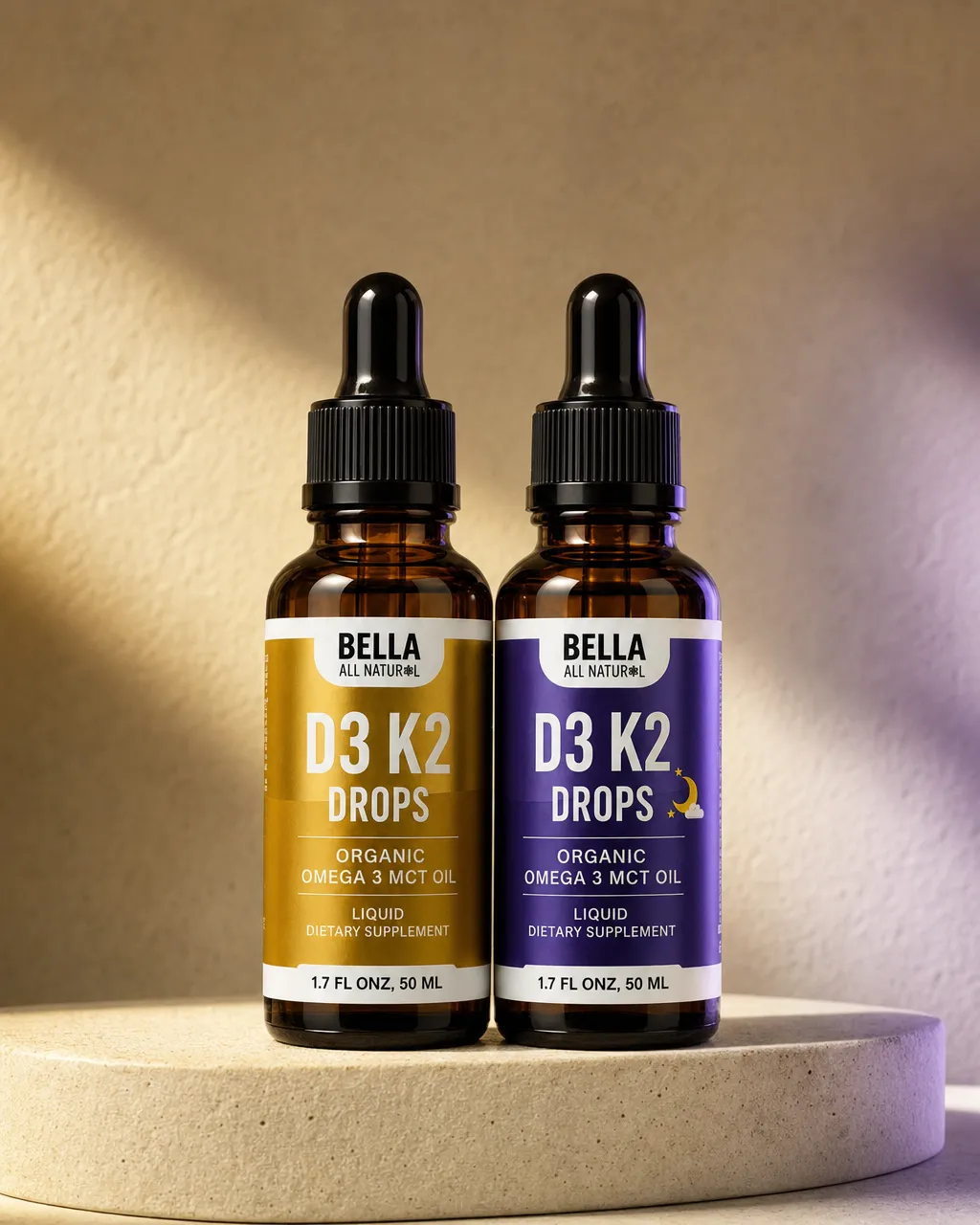 Combo D3 K2 Drops Bella All Natural