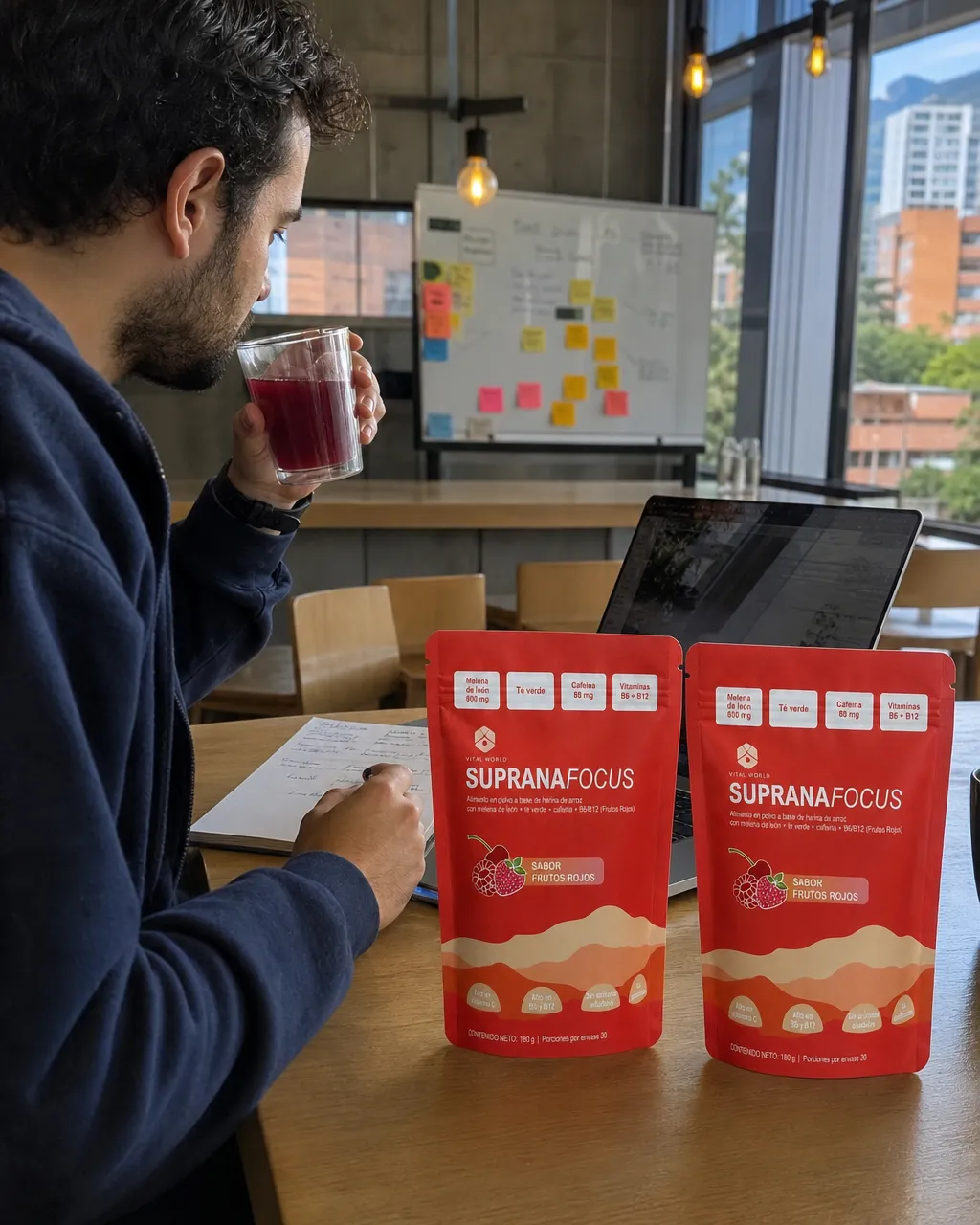 Suprana Focus Frutos Rojos x2 en uso