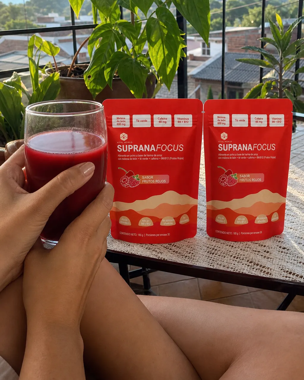 Suprana Focus Frutos Rojos x2 en uso